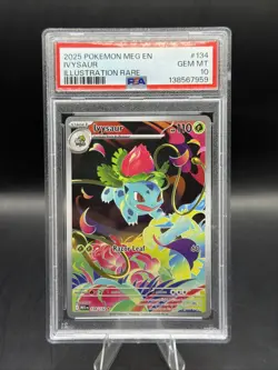 Pokemon Ivysaur Illustration Rare 134/132 Mega Evolutions PSA 10 - Image 1