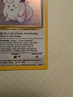 Clefairy 005/102 Base Set Unlimited Holo Rare English LP 1999 Pokemon TCG - Image 5