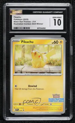 Pikachu Illustration Contest 2024 Pokemon SV Black Star Promo CGC 10 Gem Mint - Image 1