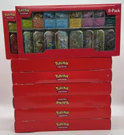 Lot of (8) Pokemon TCG Prismatic Evolutions Costco 8-Pack Mini Tin Boxes - Image 1