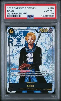 ONE PIECE SABO 2025 OP13-CARRYING ON HIS WILL #120 ALTERNATE ART PSA 10 - Image 1