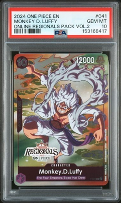 ONE PIECE MONKEY D. LUFFY 2024 ONLINE REGIONALS PACK 2024 VOL.2 #041 PSA 10 - Image 1