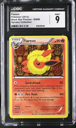 CGC 9 MINT Flareon 2013 Black Star Promos BW88 Holo Pokemon Card - Image 1