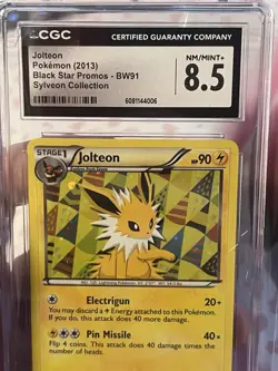 CGC 8.5 Jolteon 2013 Black Star Promo BW91 Holo Pokemon Card - Image 3