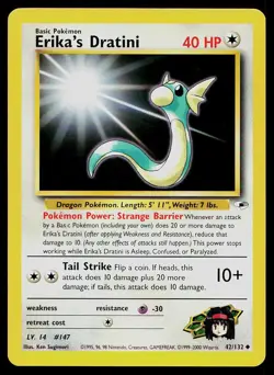 Pokemon Card Gym Heroes Erika's Dratini 42/132 Unlimited Uncommon - Image 1