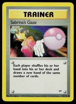 Pokemon Card Gym Heroes Sabrina's Gaze 125/132 Unlimited Common - Image 1