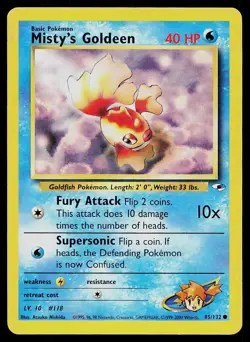 Pokemon Card Gym Heroes Misty's Goldeen 85/132 Unlimited Common - Image 1