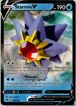 Pokemon Card - Starmie V 030/189 Ultra Rare Holo SWSH10: Astral Radiance NM - Image 1