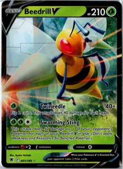 Pokemon Card - Beedrill V 001/189 Ultra Rare Holo SWSH10: Astral Radiance NM - Image 1