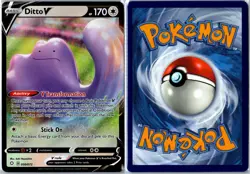 Pokemon Card - Ditto V 050/072 Shining Fates V Rare Holo Near Mint - Image 3