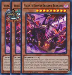 Yugioh! 3x Veidos the Eruption Dragon of Extinction MP25-EN175 Ultra Rare 1st Ed - Image 1
