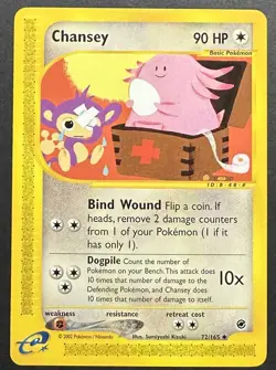 Chansey 72/165 Expedition Pokemon TCG Card - NM - Image 1