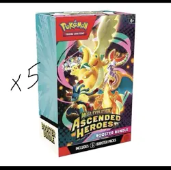 Pokemon Mega Evolution Ascended Heroes Booster Bundle Factory Sealed Lot Of 5 - Image 1