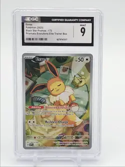 EEVEE 2025 POKEMON SCARLET & VIOLET ETB BLACK STAR PROMO #173 CGC 9 Q7119 - Image 1