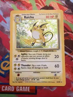 Pokemon TCG Raichu Base Set 14/102 Holo Rare - Image 1