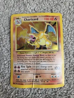 Pokemon TCG Charizard 4/102 Base Set Holo Rare - Damaged 4/102 - Image 1