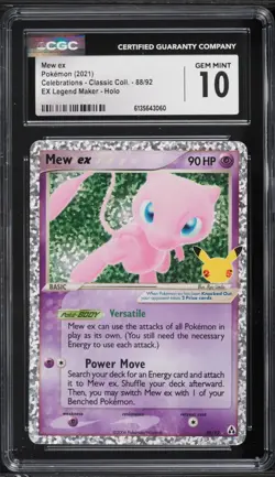 2021 Pokemon Celebrations Mew ex #88 CGC 10 - Image 1