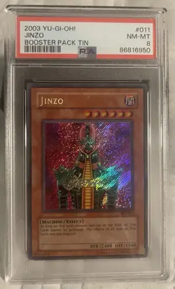 Yugioh Jinzo BPT-011 Secret Rare Holo Bleed Error Misprint PSA 8 NM Mint - Image 1