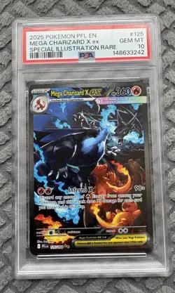 Pokemon Mega Charizard X ex 125/094 Phantasmal Flames SIR Holo PSA 10 EN - Image 1