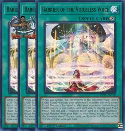 Yugioh! 3x Barrier of the Voiceless Voice MP25-EN170 Ultra Rare 1st Ed NM - Image 1