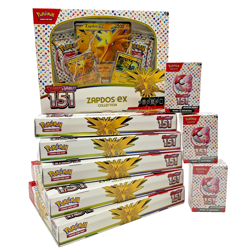 Lot of (3) Pokemon TCG 151 Booster Bundles + (6) Zapdos ex Collection Boxes - Image 1