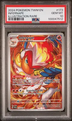 Pokemon TCG Infernape Illustration Rare Holo 173/167 Twilight Masquerade PSA 10 - Image 1
