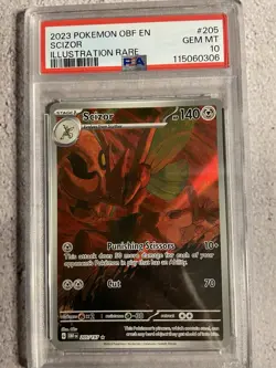 Pokemon TCG Scizor 205/197 SV03 Obsidian Flames Illustration Rare. PSA 10 - Image 3