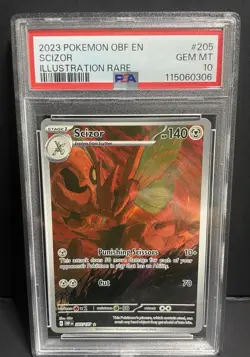 Pokemon TCG Scizor 205/197 SV03 Obsidian Flames Illustration Rare. PSA 10 - Image 4