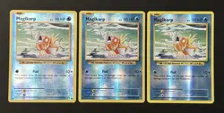 2016 POKEMON EVOLUTIONS REVERSE HOLO MAGIKARP X3 MP SET - Image 1