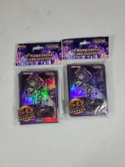 Lot Of 2 KONAMI OFFICIAL: YuGiOh 50 CARD SLEEVES Ships Free 83717855088 - Image 1