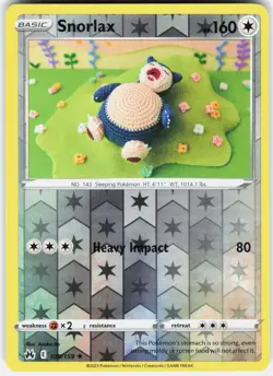 Snorlax 109/159 Rare Crown Zenith Pokemon Reverse Holo Near Mint - Image 1