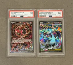 Pokemon Promo 023 MEGA CHARIZARD X EX & 024 ORICORIO EX UPC PSA 9 Set - Image 1