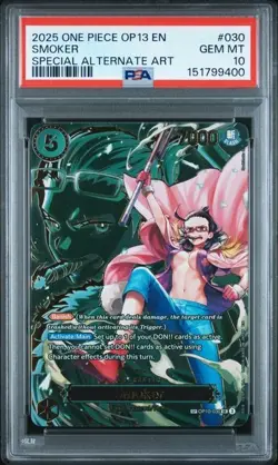 ONE PIECE SMOKER 2025 OP13-CARRYING ON HIS WILL #030 SPECIAL ALT ART PSA 10 - Image 1