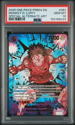 ONE PIECE MONKEY D. LUFFY 2025 PRB02 CARD THE BEST VOL.2 #061 PSA 10 - Image 1