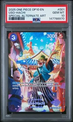 ONE PIECE USO-HACHI 2025 OP10-ROYAL BLOOD #001 SPECIAL ALTERNATE ART PSA 10 - Image 1