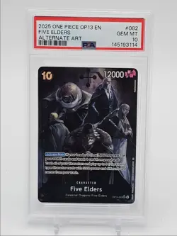 FIVE ELDERS 2025 ONE PIECE ALT ART SUPER RARE ALT ART A #OP13-082 PSA 10 Q7119 - Image 1