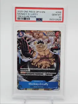 MONKEY D. LUFFY 2025 ONE PIECE TREASURE RARE ALT ART #OP11-058 PSA 10 Q7119 - Image 1