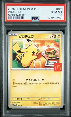 2025 Pokemon Card PSA 10 Pikachu 020/M-P McDonald's Happy Set Promo From JAPAN - Image 1