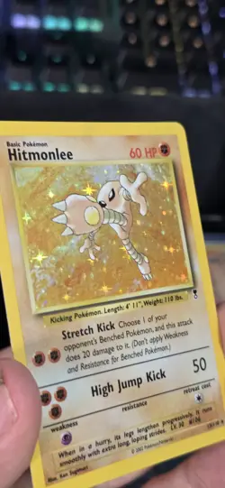 Hitmonlee Legendary Collection Holo Rare Pokemon Card 2002 WOTC Vintage LP - Image 3
