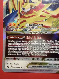 Zamazenta VSTAR 099/159 Crown Zenith Ultra Rare Holo Pokemon Card - Image 5
