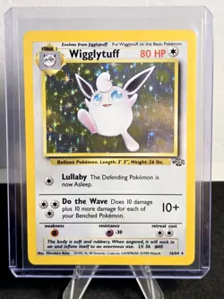 Wigglytuff 16/64 Jungle Pokemon Card Unlimited Holo Rare Moderately Played MP - Image 1