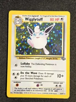 Wigglytuff 16/64 Jungle Pokemon Card Unlimited Holo Rare Moderately Played MP - Image 2