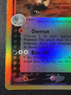 Team Magma's Mightyena 21/95 Team Magma Aqua Pokemon Card Reverse Holo Rare HP - Image 5