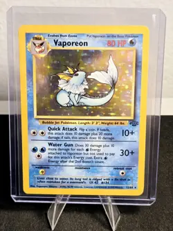 Pokemon TCG 1999 Jungle Unlimited Holo Rare Vaporeon (12/64) -MP - Image 1