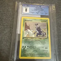 2000 Pokemon Heracross 1st Edition Neo Genesis CGC 8 Holo 6/111 WOTC SWIRL - Image 1