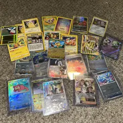 Pokemon TCG 24 mixed cards lot. Vintage And Modern. 2 4th Print Base Set Pikachu - Image 1