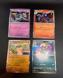 Pokemon Phantasmal Flames Stamped Pre-Release 014 015 016 017 Promo Set Holo MEP - Image 1