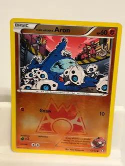 Team Magma's Aron 12 HEAVILY PLAYED Double Crisis 34 Pokemon Reverse Holo - Image 2