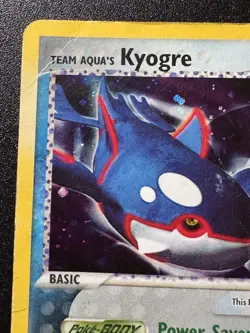Team Aqua's Kyogre 3/95 EX Team Magma vs. Aqua Pokemon Card Holo Foil Rare HP - Image 3