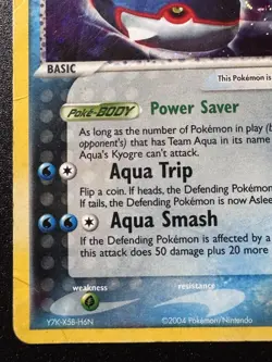 Team Aqua's Kyogre 3/95 EX Team Magma vs. Aqua Pokemon Card Holo Foil Rare HP - Image 5